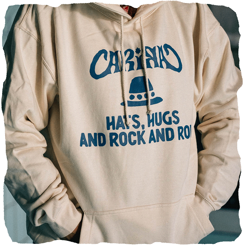 HOODIE - HATS, HUGS & ROCK'N'ROLL - WHITE